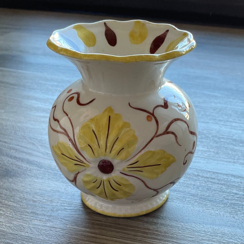 Vintage Blue Ridge Southern Potteries Hand Painted Underglaze Vase  $18